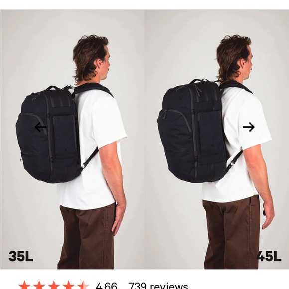 Pakt 45L Black Travel Backpack NWT - Picture 13 of 16